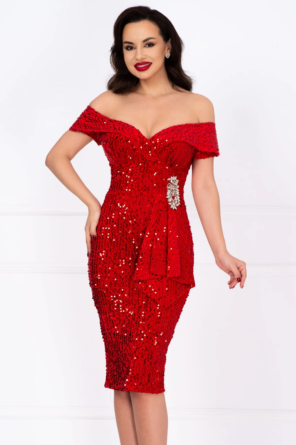 Rochie Iolanda Chanttal Rosie Eleganta cu Paiete