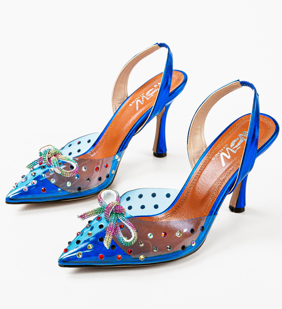 Pantofi cu Toc Karambol Albastri | Eleganță și Stil