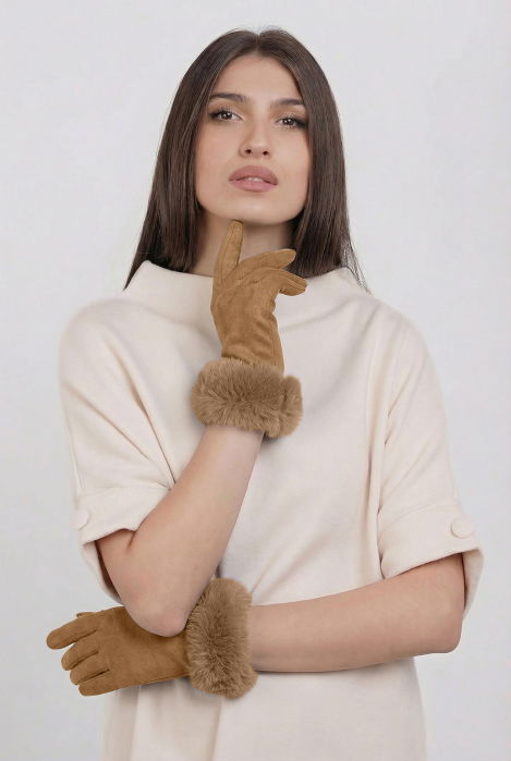 Manusi Dama Catifelate Shopika cu Blanita Iepure