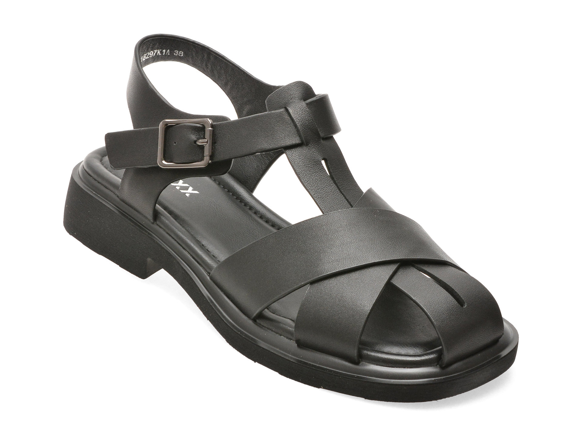 Sandale GRYXX negre din piele naturala - imagine 2