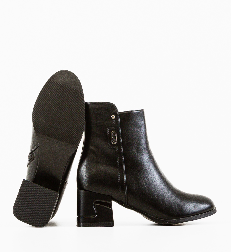 Botine Dama Musat Negre - Eleganță și Stil - imagine 5