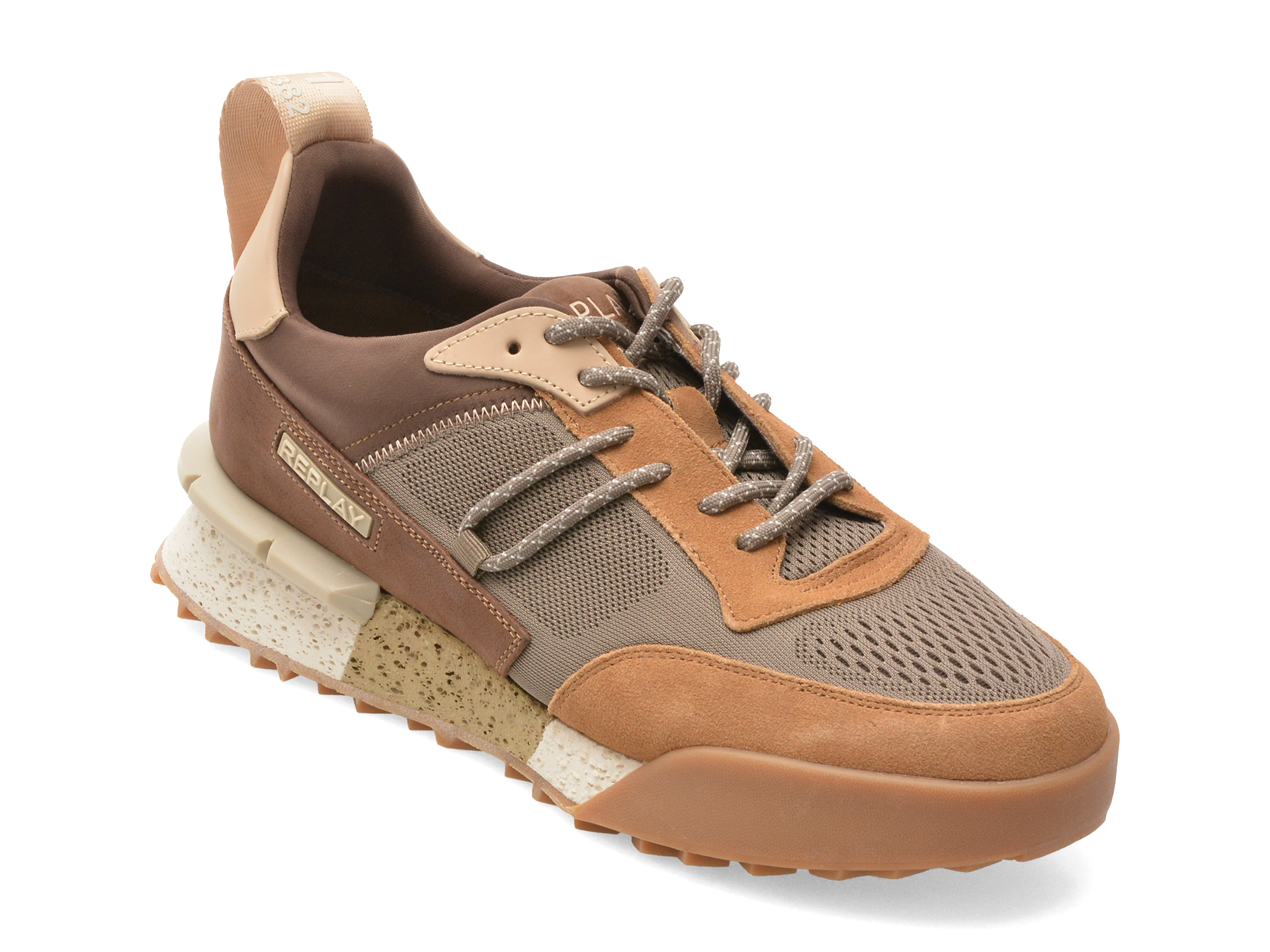 Pantofi Sport Replay Maro din Piele Naturală