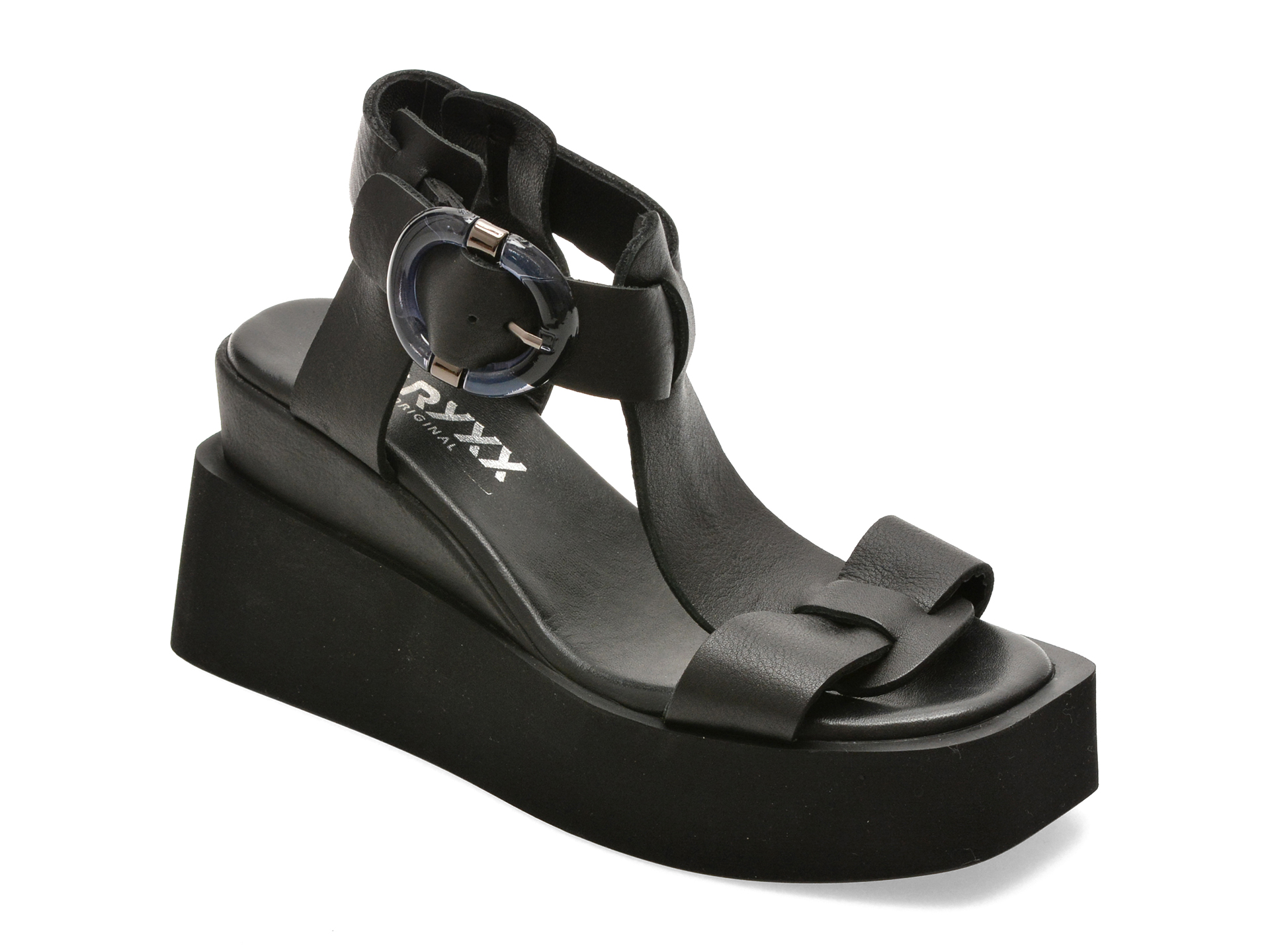 Sandale GRYXX negre din piele naturală