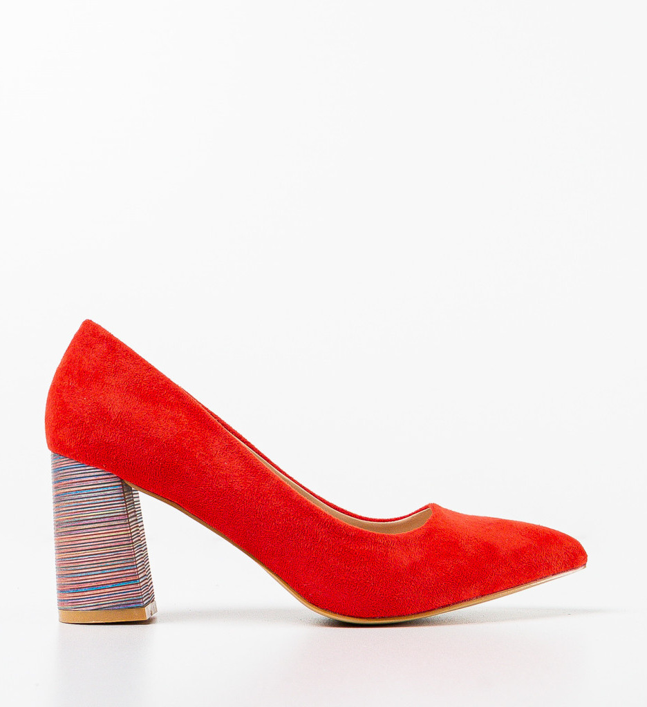 Pantofi Ferne Rosii cu Toc | Stil Elegant - imagine 4