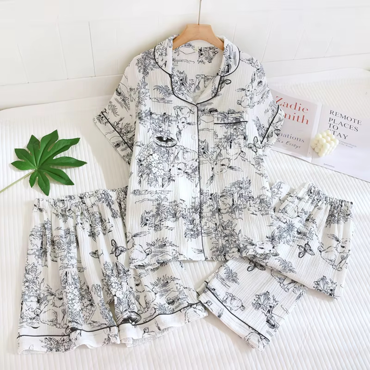Pijama dama Minimal Dream 3 piese 100% bumbac Delis - imagine 2