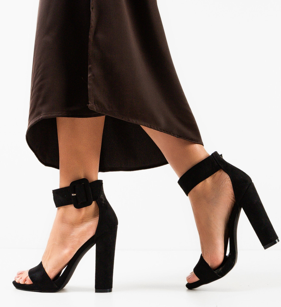 Sandale cu Toc Melendez Negre | Eleganță Modernă - imagine 3