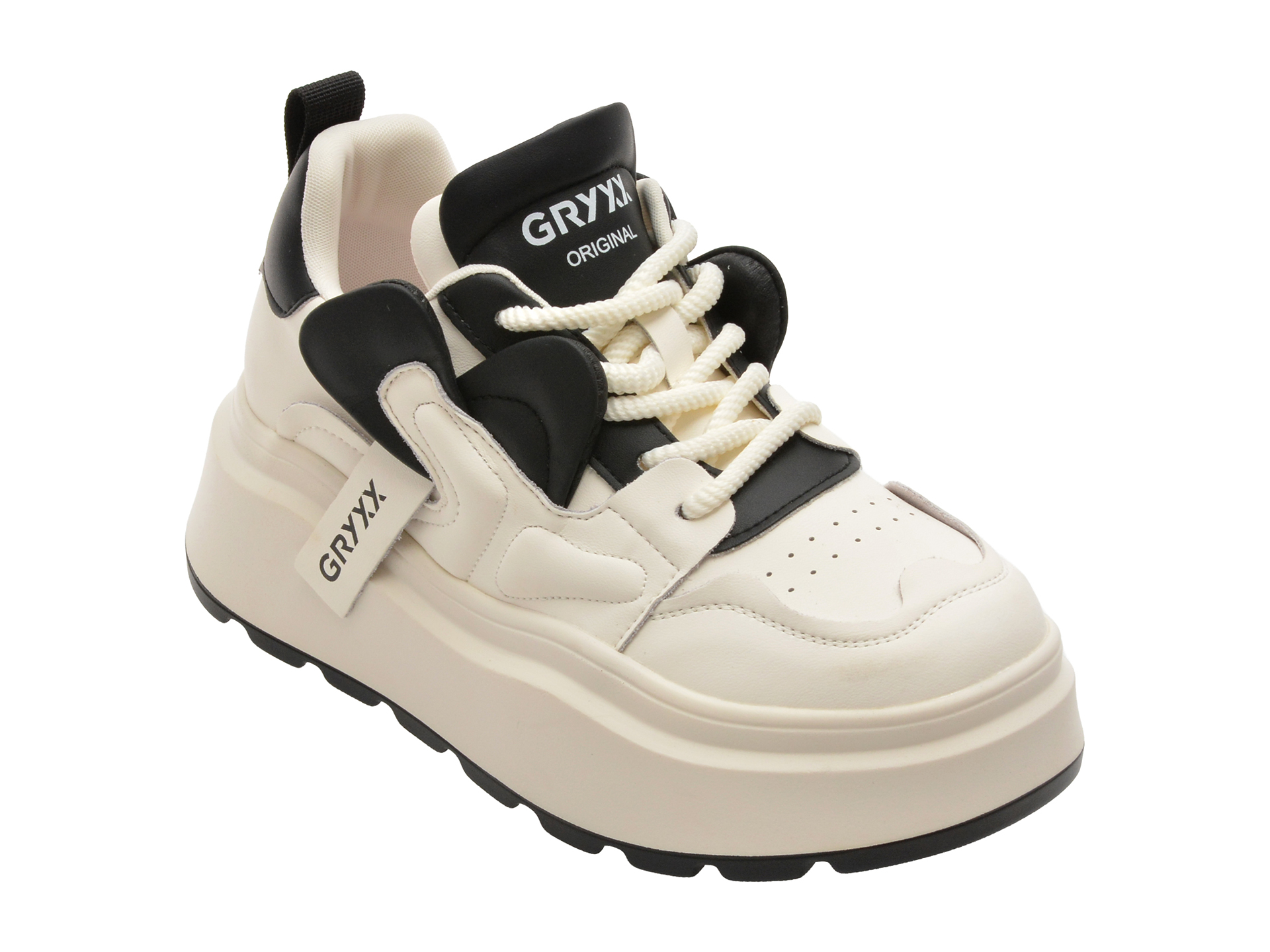 Pantofi Sport GRYXX Alb-Negru din Piele Naturală