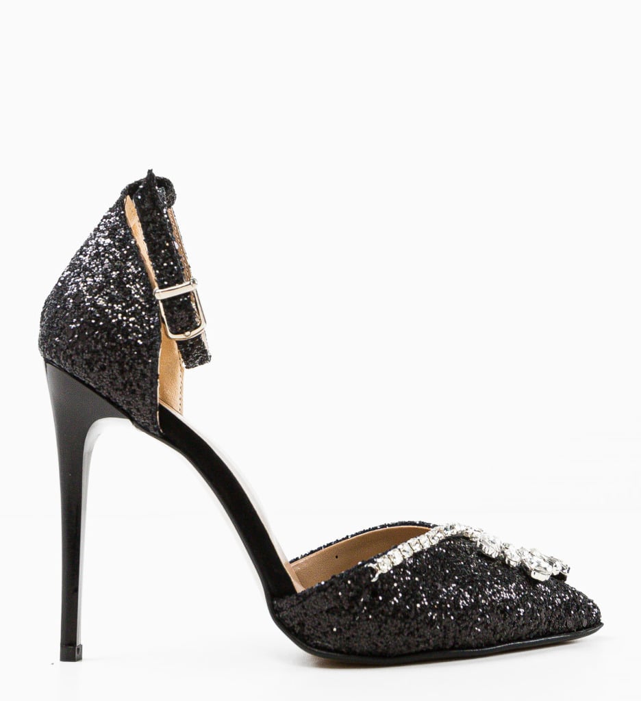 Pantofi dama Alabyna Negri 3 cu toc elegant - imagine 5