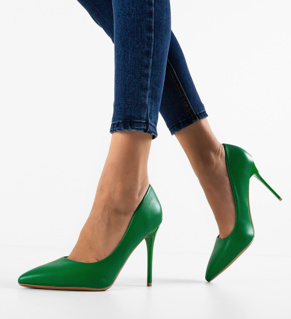 Pantofi Toc Oknam Verzi | Eleganță Asigurată - imagine 3