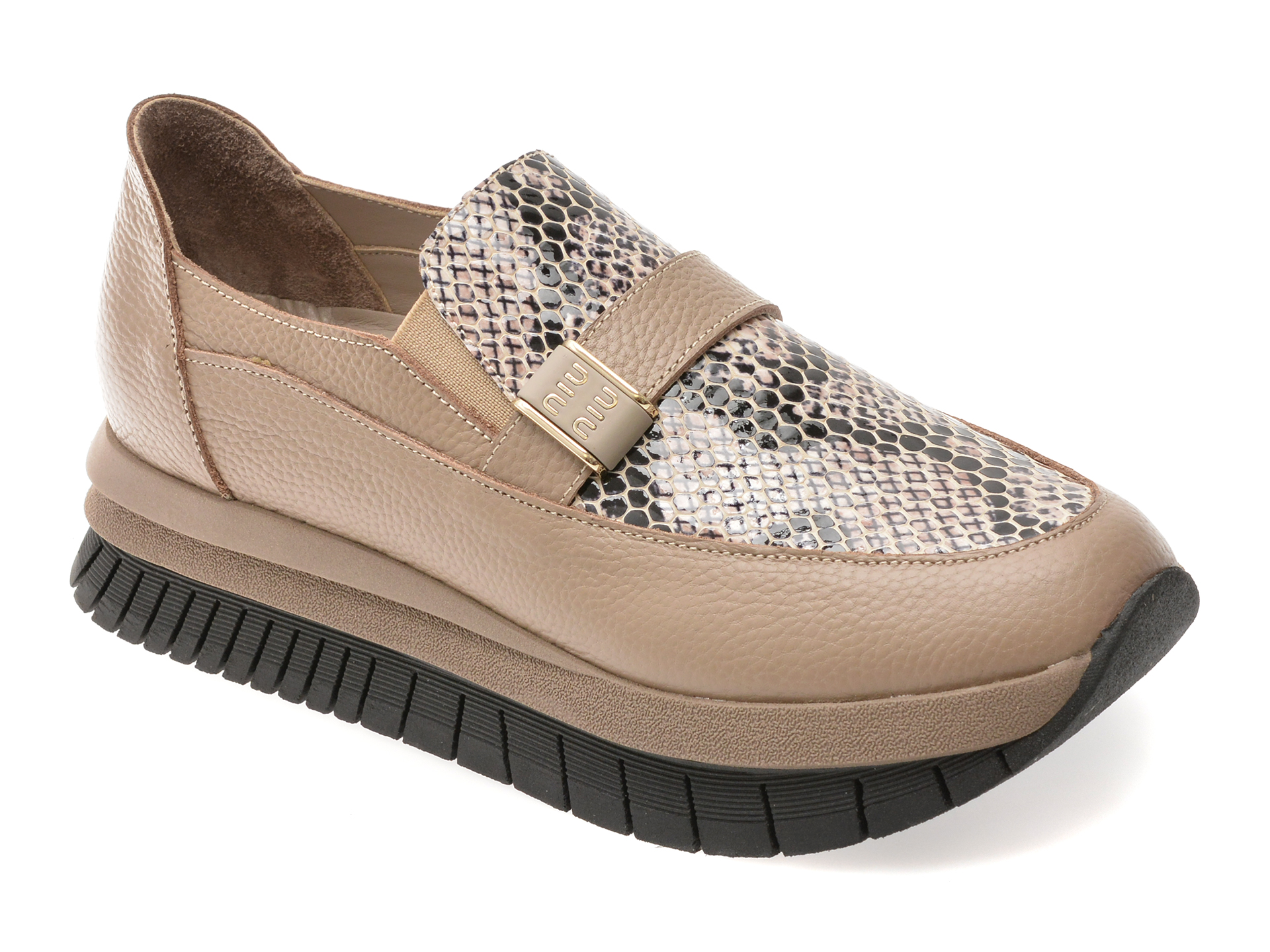 Pantofi IMAGE Gri Piele | Eleganță Casual