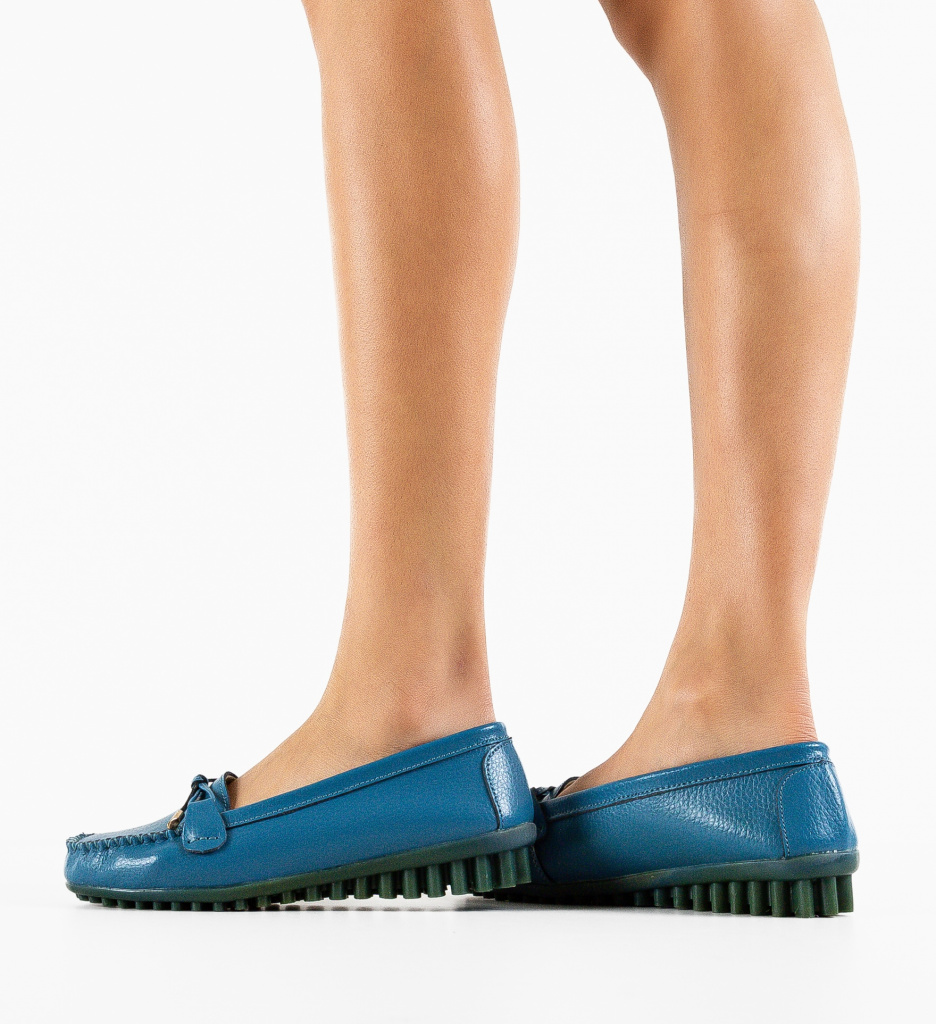 Pantofi Casual Zanetti Albastri - Confort Stil - imagine 4
