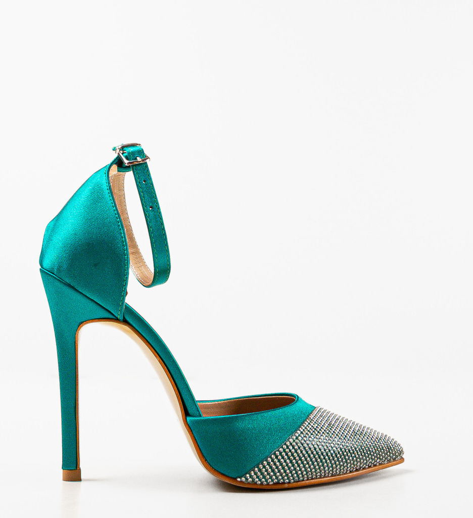 Pantofi Katar Verzi cu Toc Eleganți - imagine 2