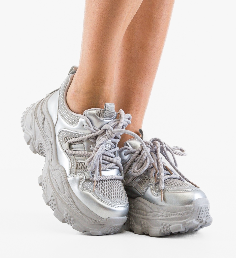 Sneakers Dama Yera Argintii Sport & Eleganta