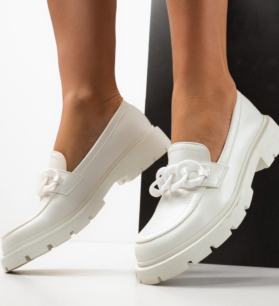 Pantofi Casual Dama Sharifa Albi - Confort Si Stil - imagine 2