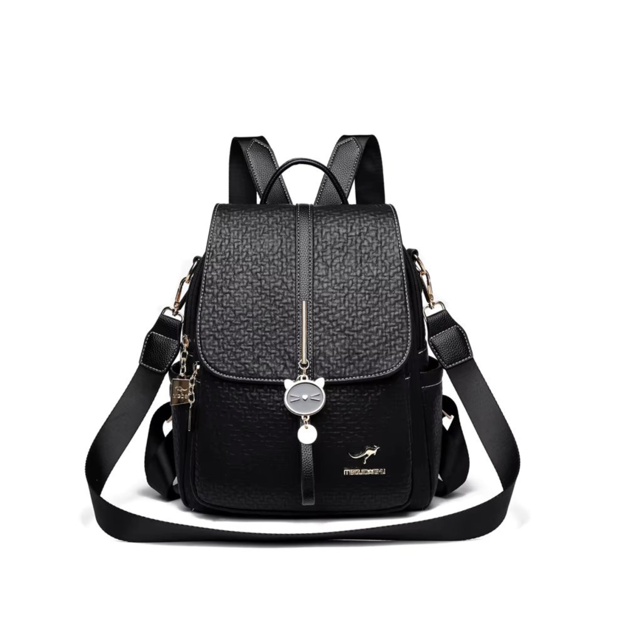 Rucsac dama Iliris GT3603 din piele ecologica, Negru