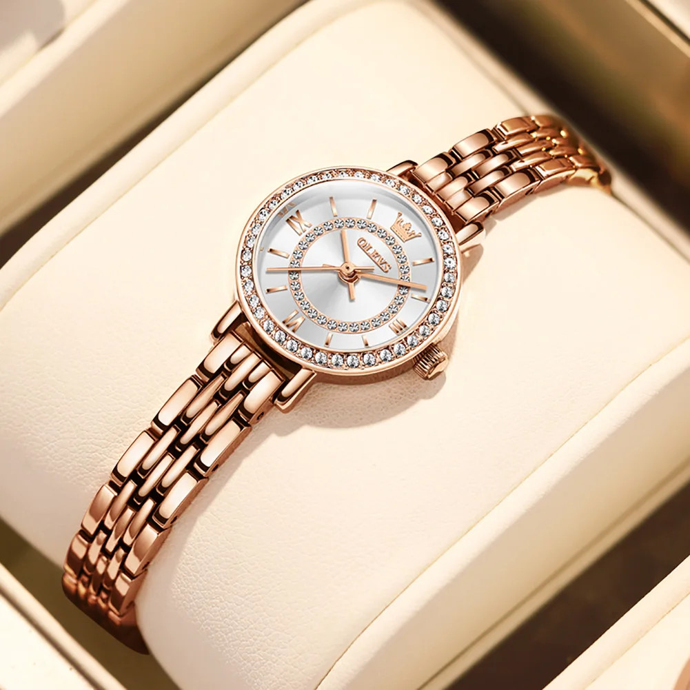 Ceas Dama Olevs CS1656 Rose Gold Otel Inoxidabil - imagine 4