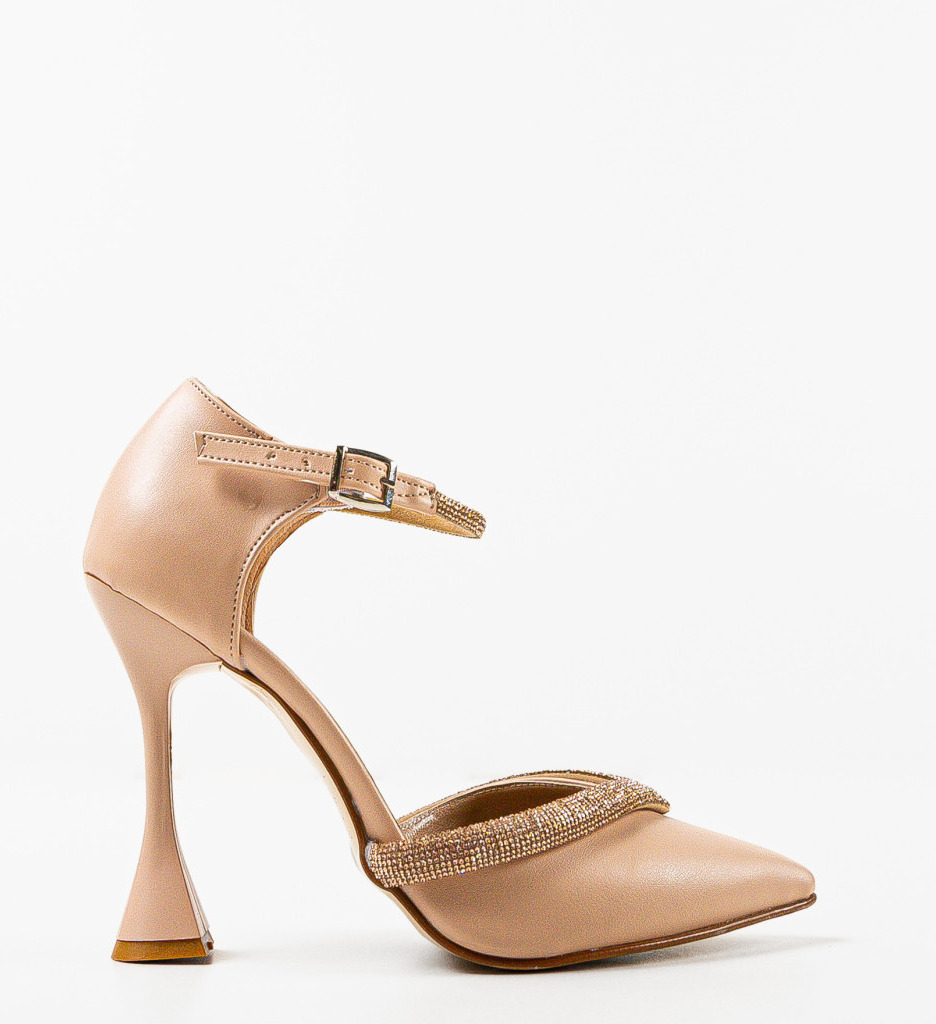 Pantofi Dama cu Toc Bej | Eleganță Modernă - imagine 3