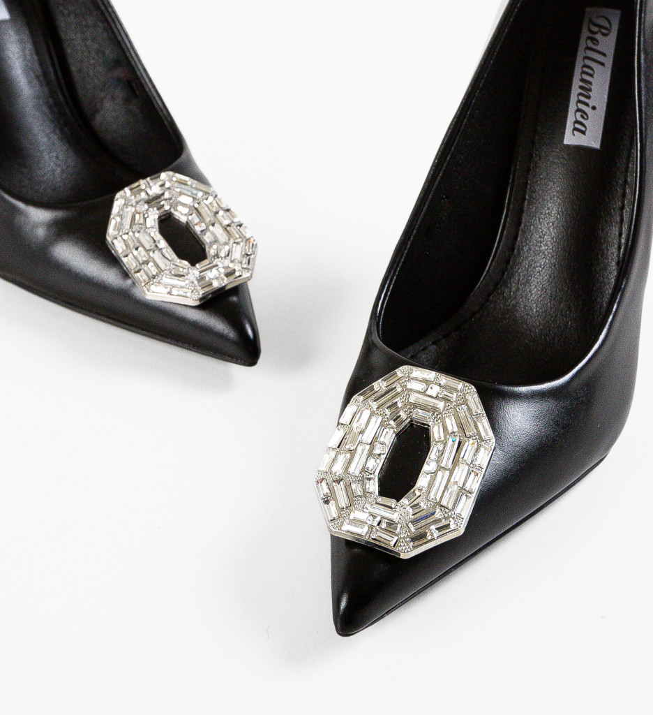 Pantofi Dama Aliss Negri cu Toc - Eleganță - imagine 6