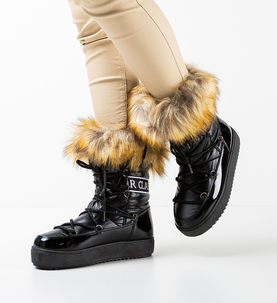Ghete Dama Mantea Negre | Stil Versatil - imagine 2