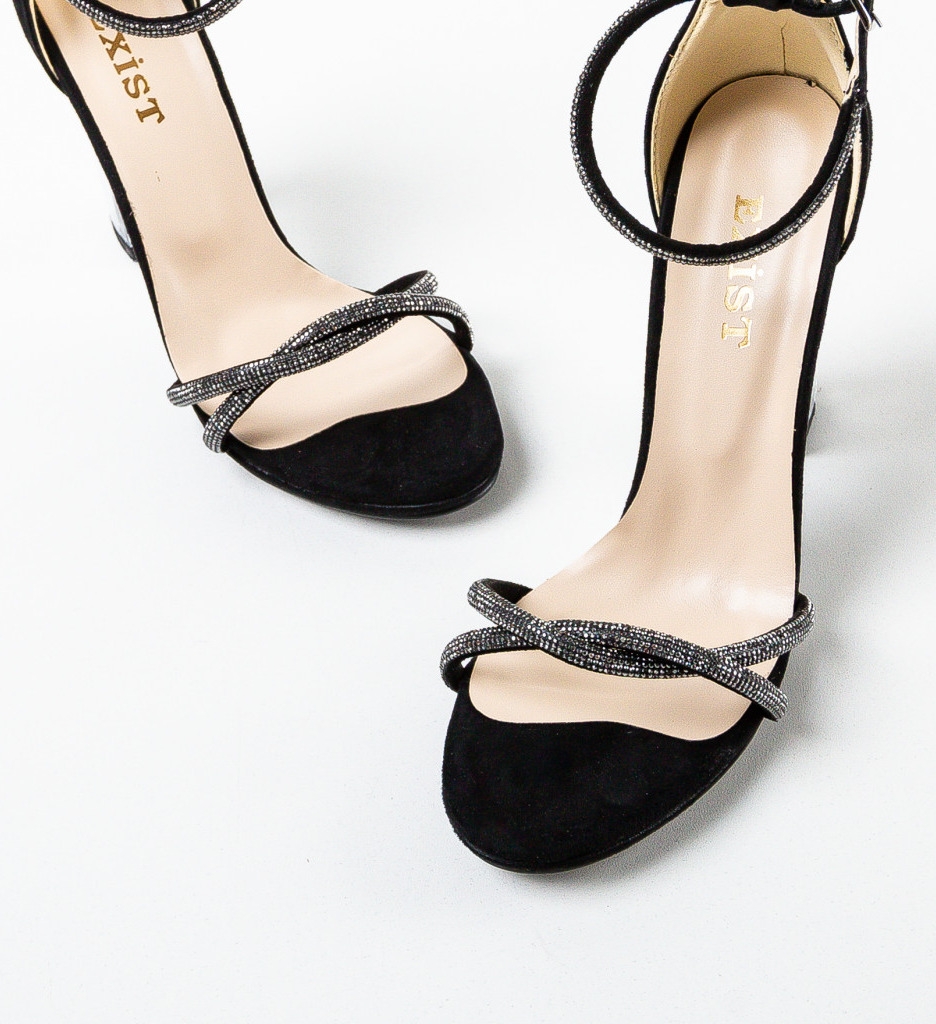 Sandale Dama Myra Negri cu Toc Elegante - imagine 5