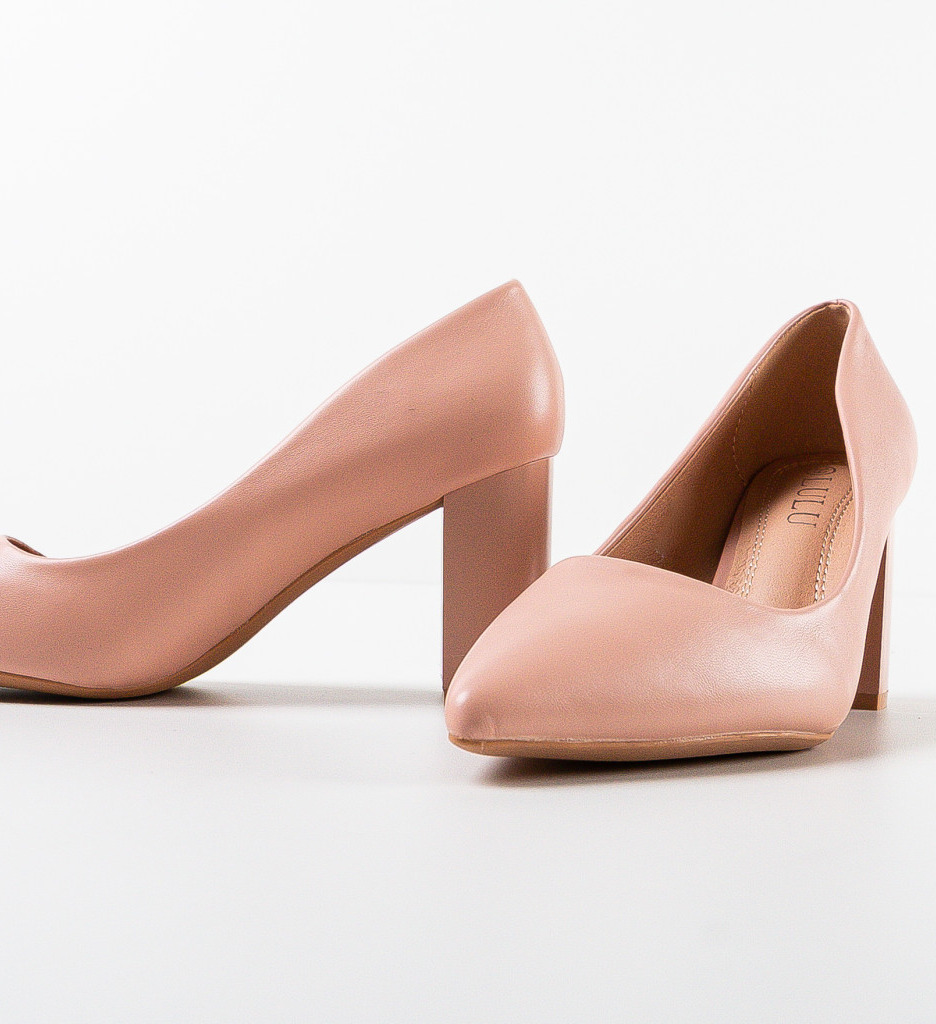 Pantofi Sierra Roz cu Toc Elegant - imagine 6