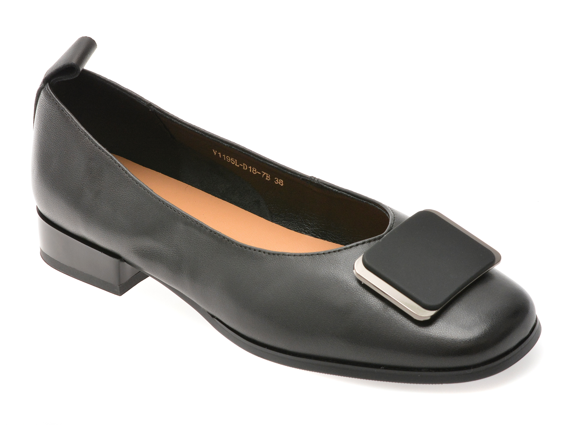 Balerini EPICA negri din piele naturală