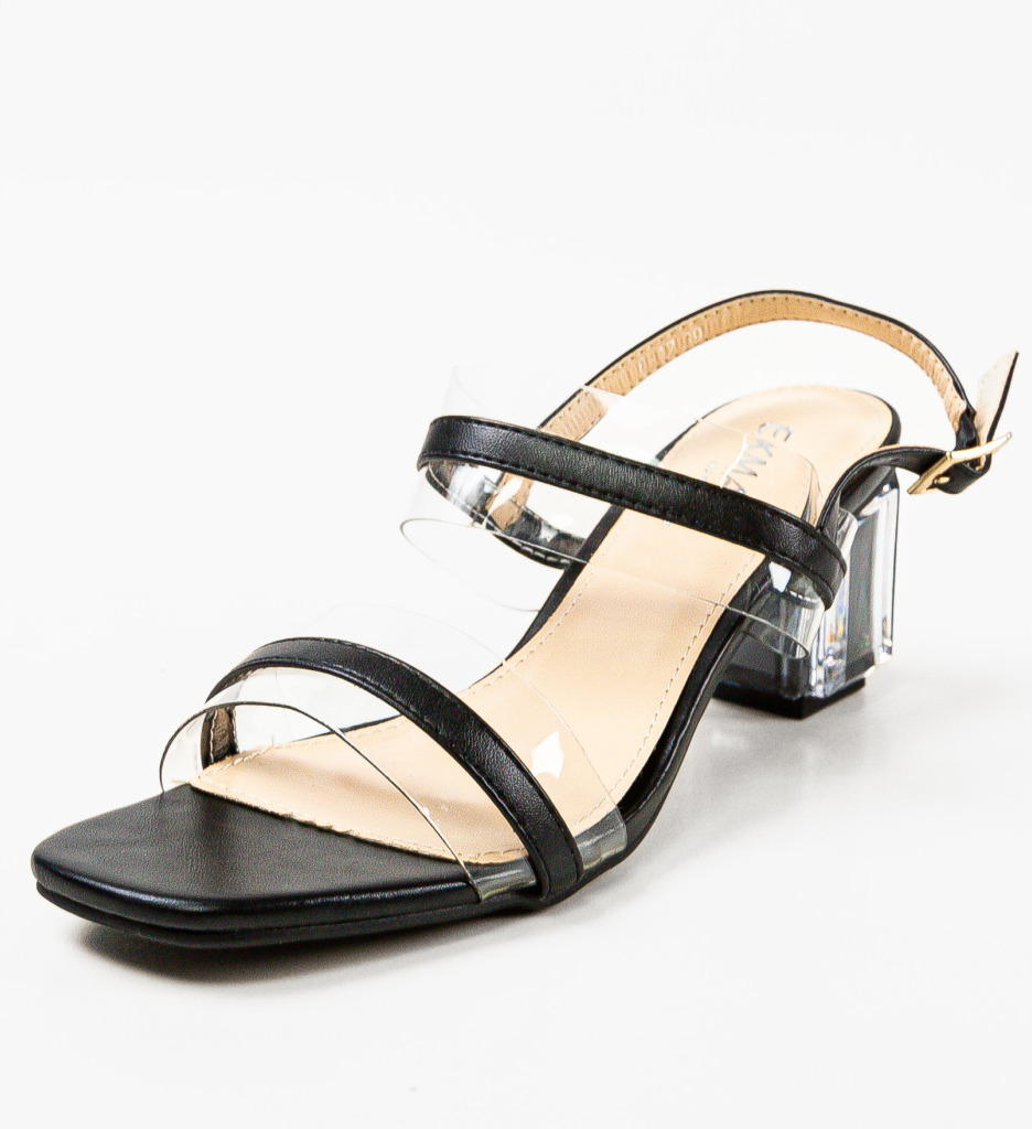 Sandale Martens Negre cu Toc - Stil Rebel - imagine 5