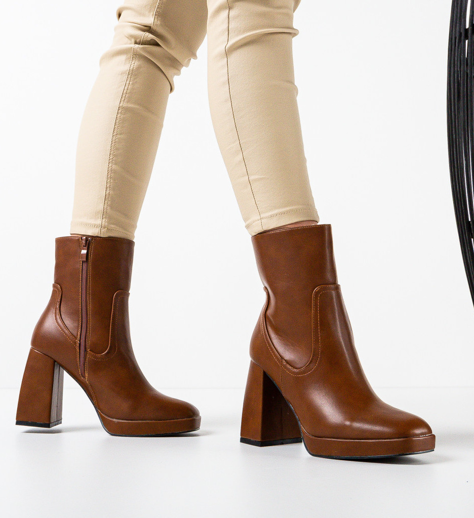 Botine Dama Nevin Camel - Eleganță și Stil