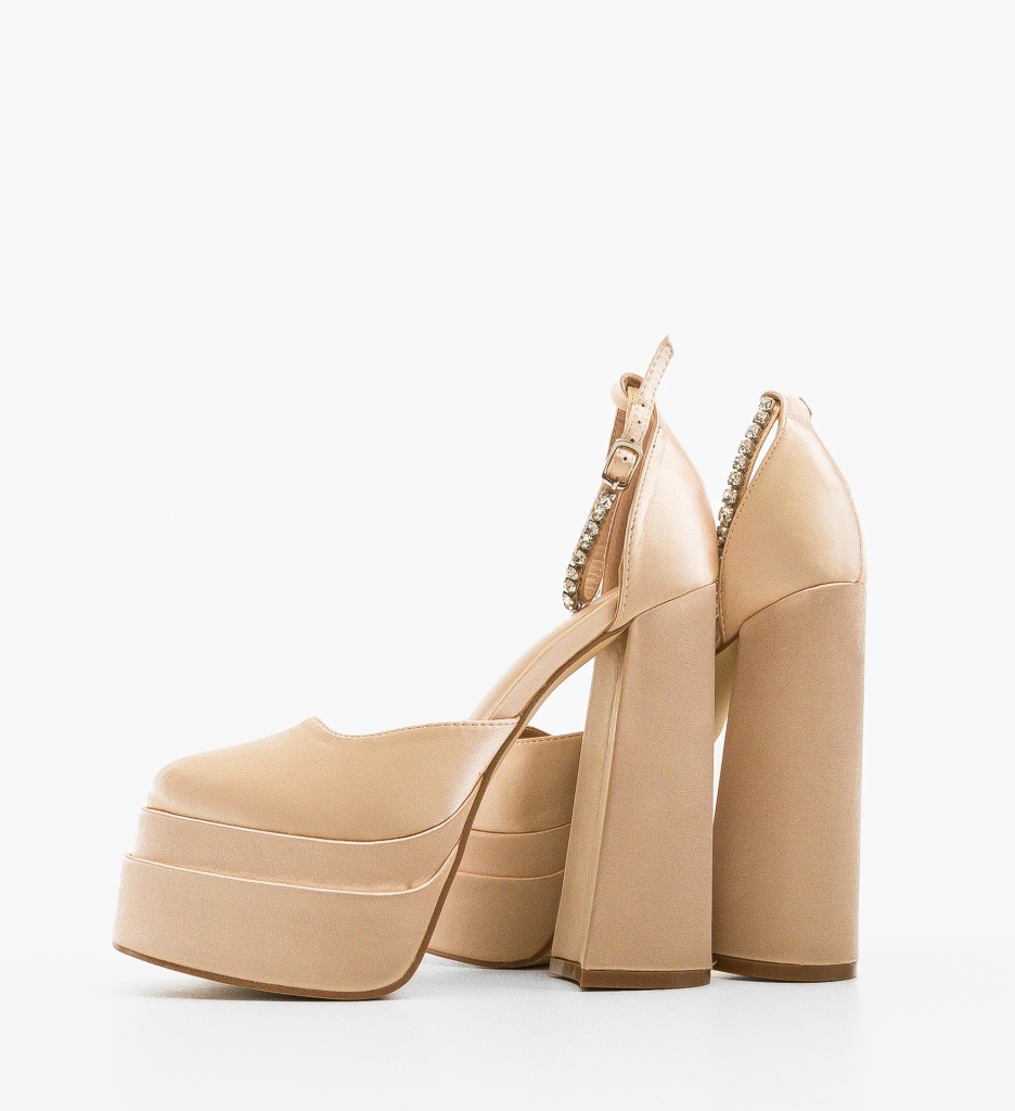 Pantofi dama Vestrok Aurii eleganți cu toc - imagine 4