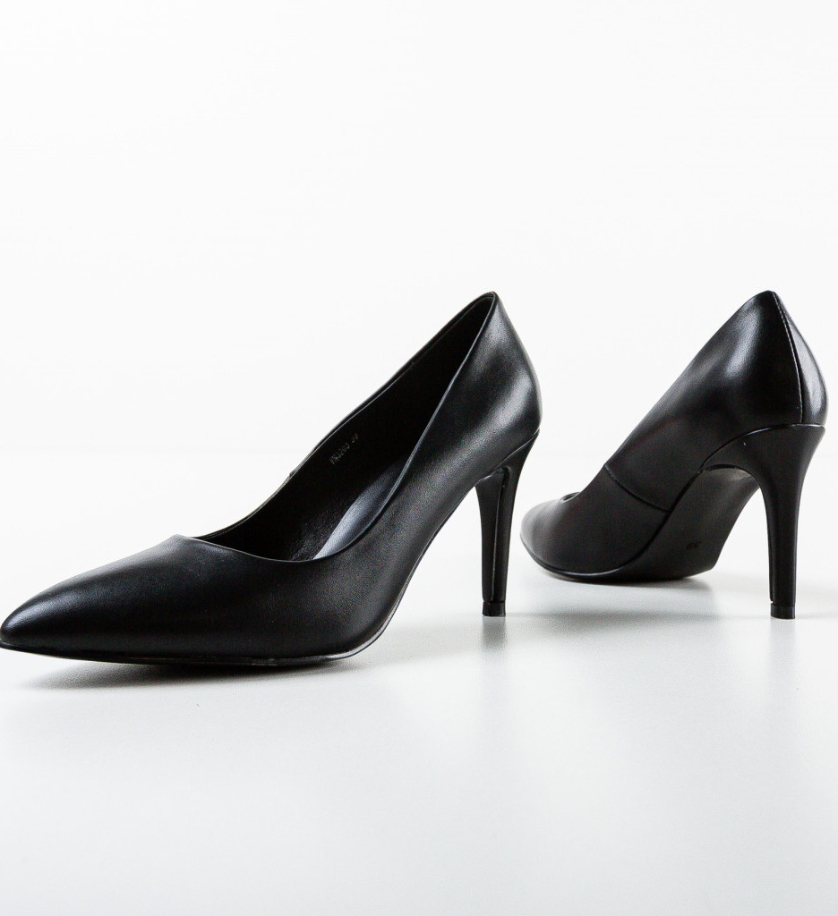 Pantofi Dama Eleganți cu Toc Negri - imagine 5