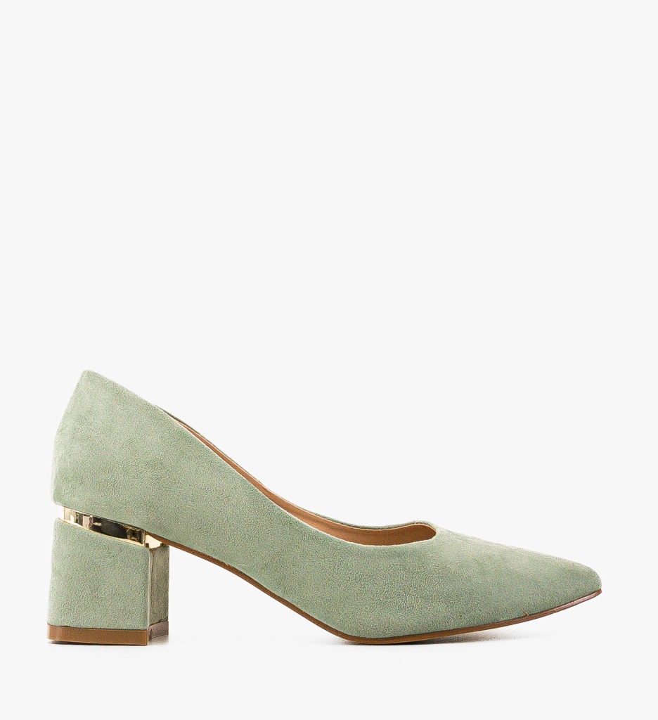 Pantofi Toc Verzi Eleganți Hazmelo - imagine 2
