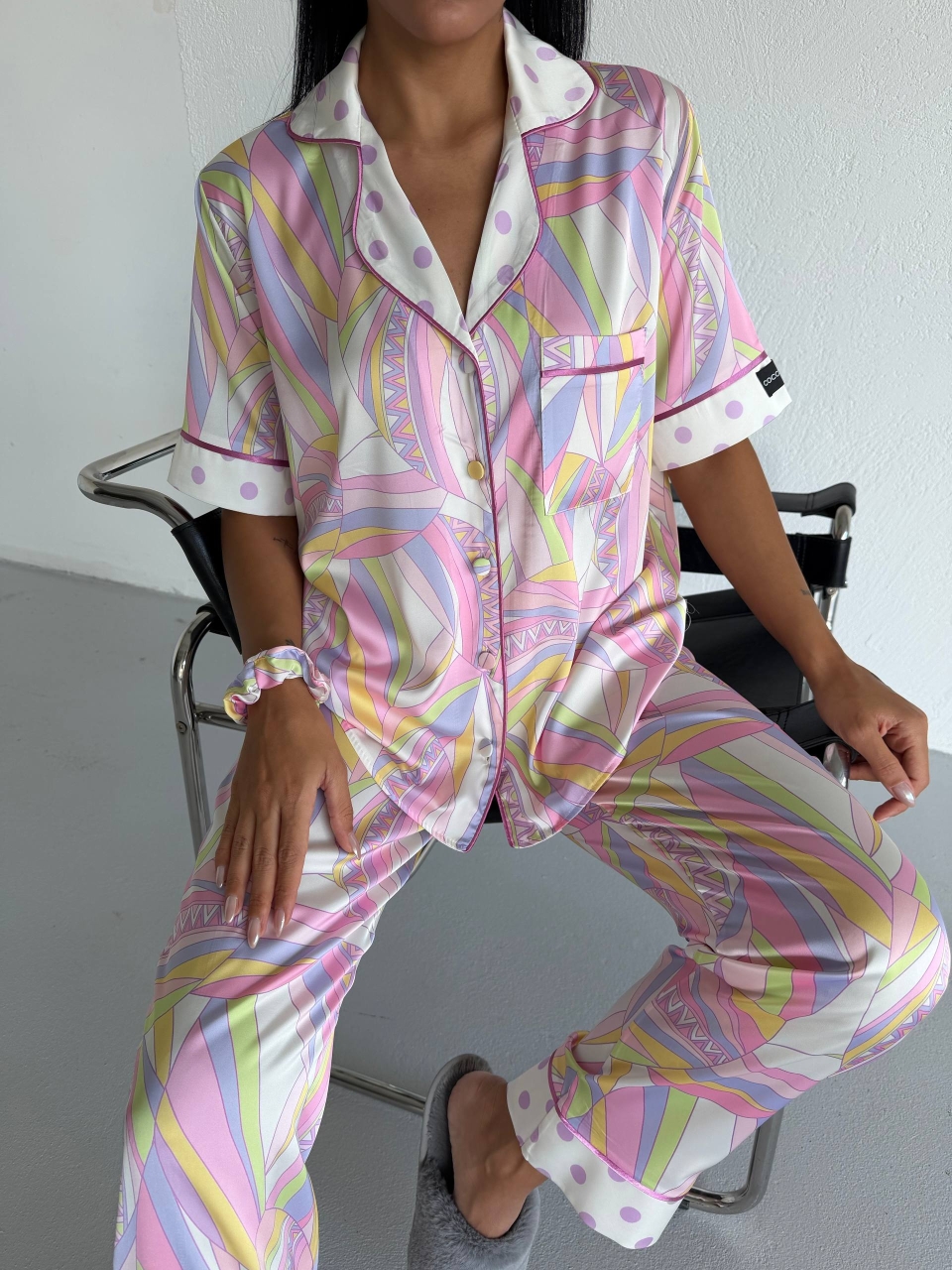 Set Pijama Delis 2 Piese Satin Mat - imagine 7