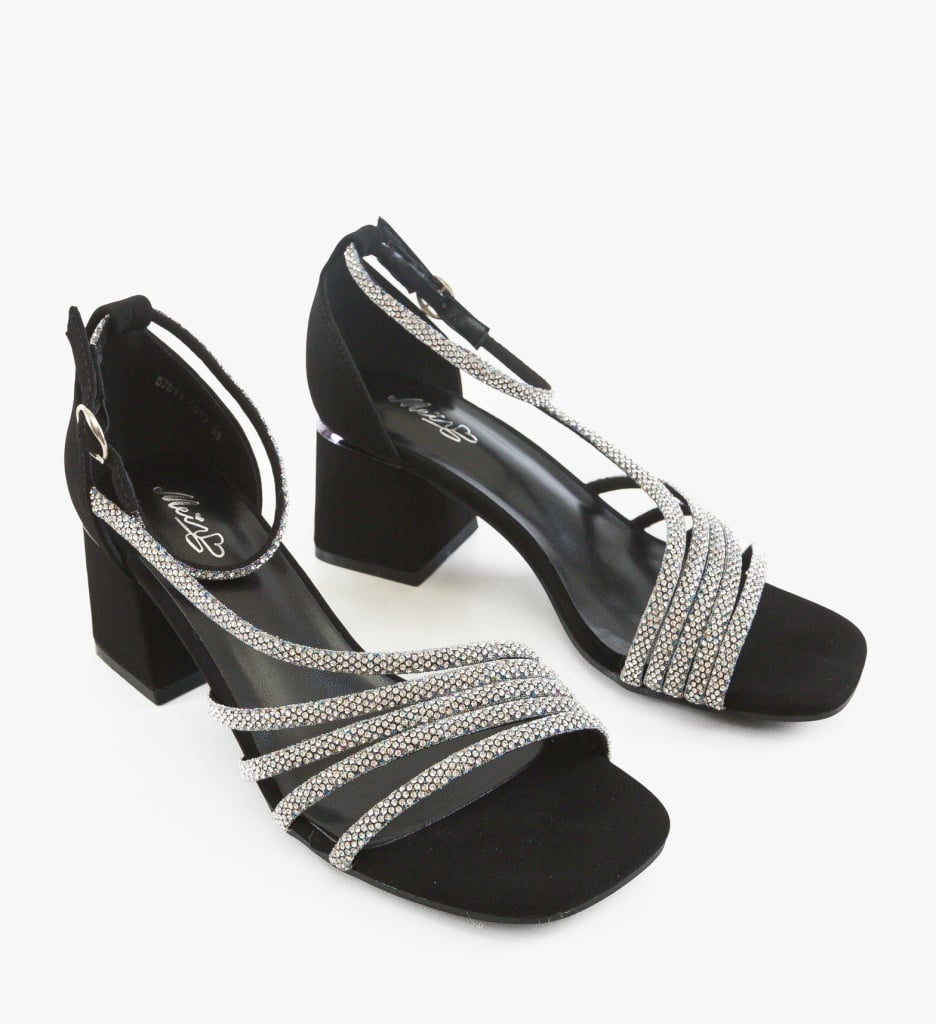 Sandale Dama Simo Negre Elegante cu Toc - imagine 5