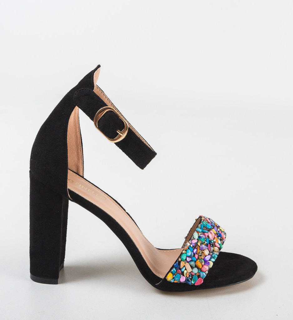 Sandale Marink Negre Elegante cu Toc Înalt - imagine 4