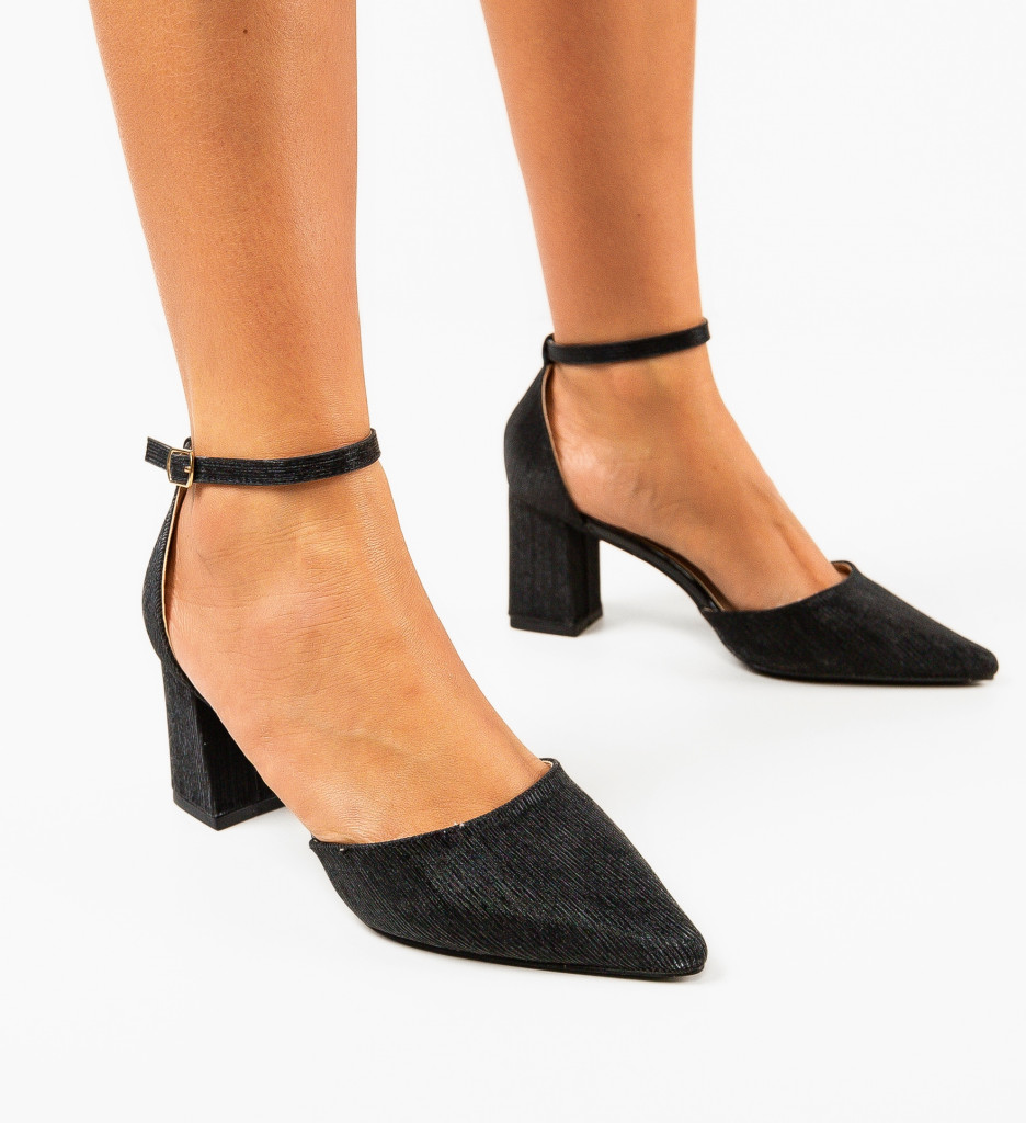 Pantofi Sedef Negri cu Toc - Eleganță Asigurată - imagine 2