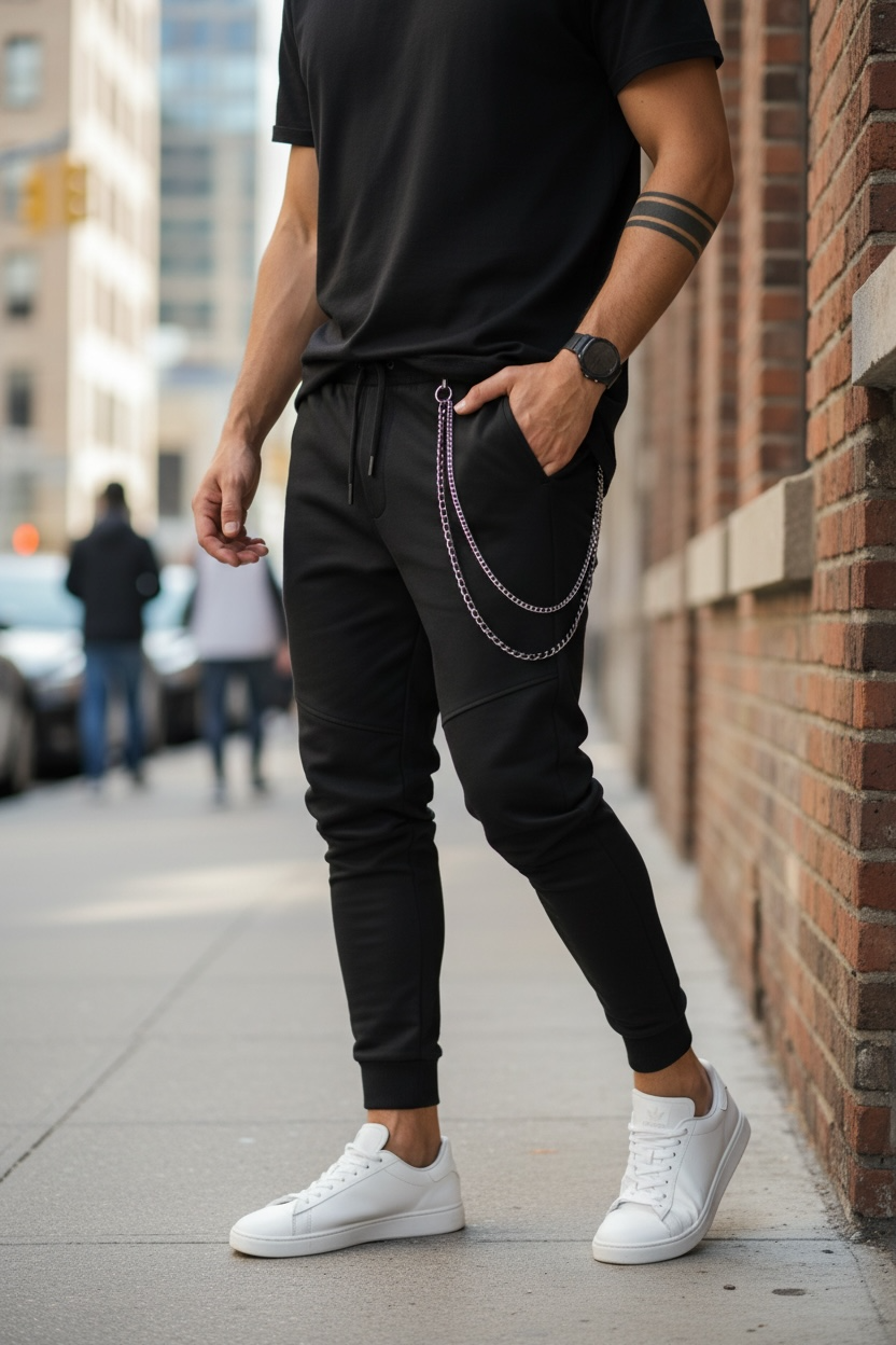 Pantaloni Trening Negri Conici | Stil & Confort - imagine 2