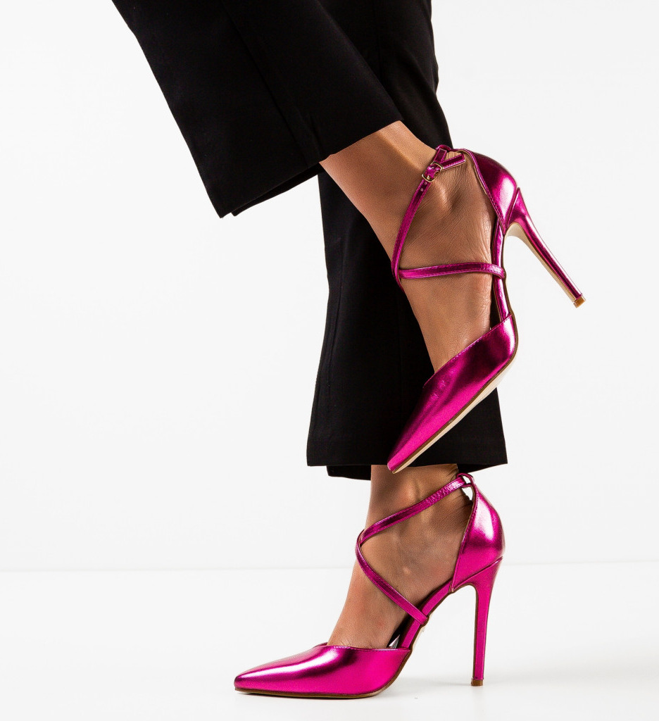 Pantofi Toc Arpat Fuchsia - Eleganță și Stil - imagine 2