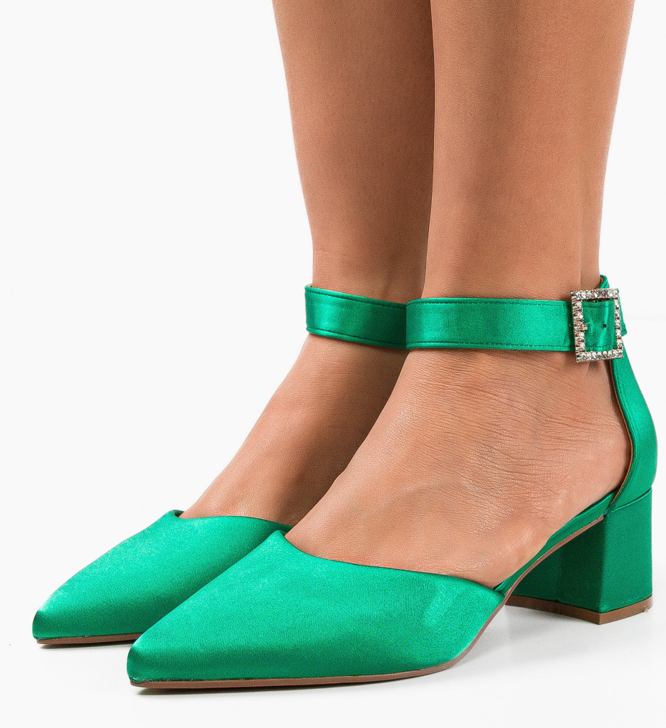 Pantofi dama toc verzi Nature | Eleganță și Stil - imagine 2