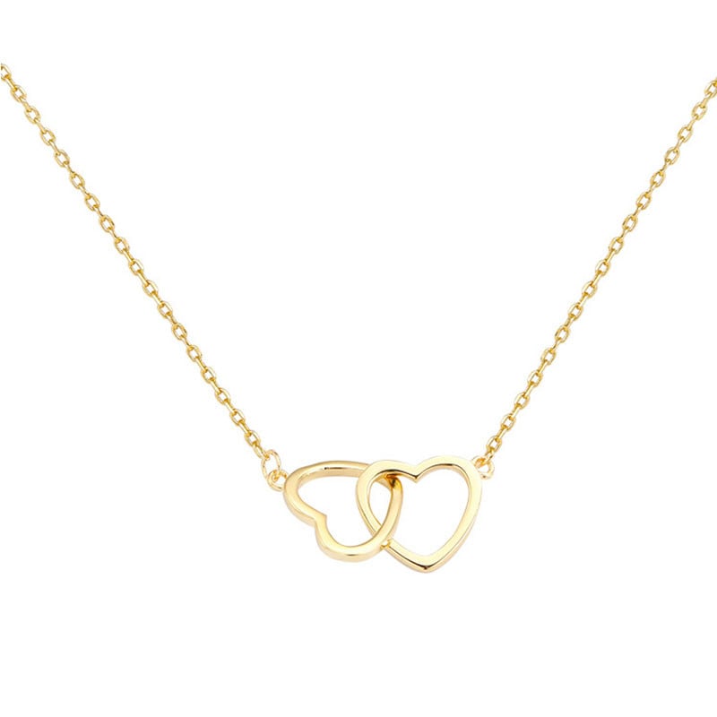 Lantisor argint 925 JW561 inimioare placat cu aur Amanda