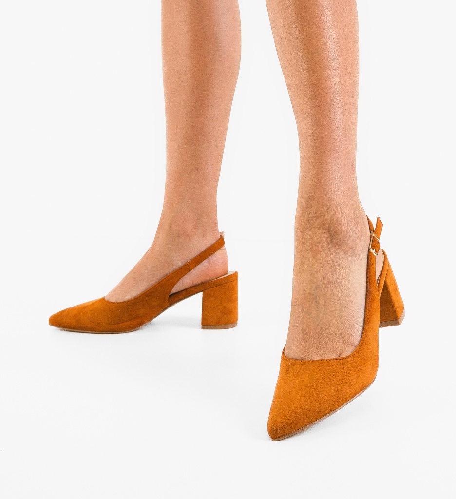 Pantofi Gally Camel cu toc elegant