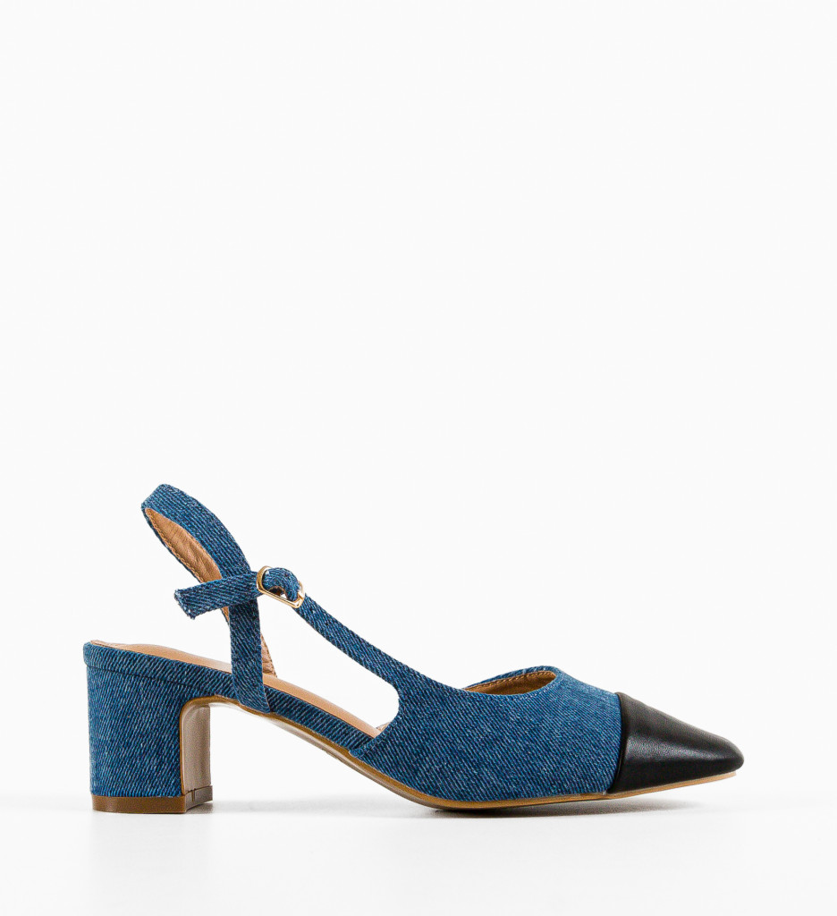 Pantofi Hauka Albastri Eleganți cu Toc - imagine 5