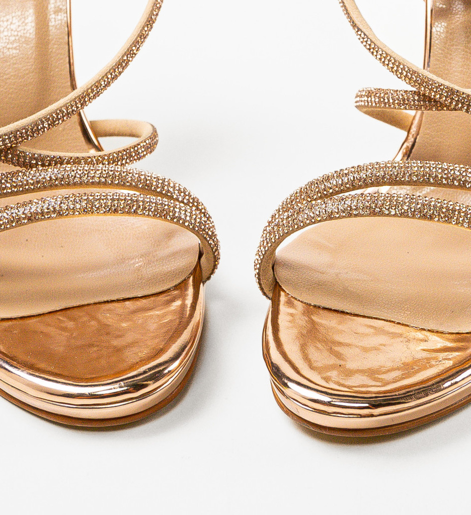 Sandale cu Toc Geamelya Aurii - Eleganță Maximă - imagine 8