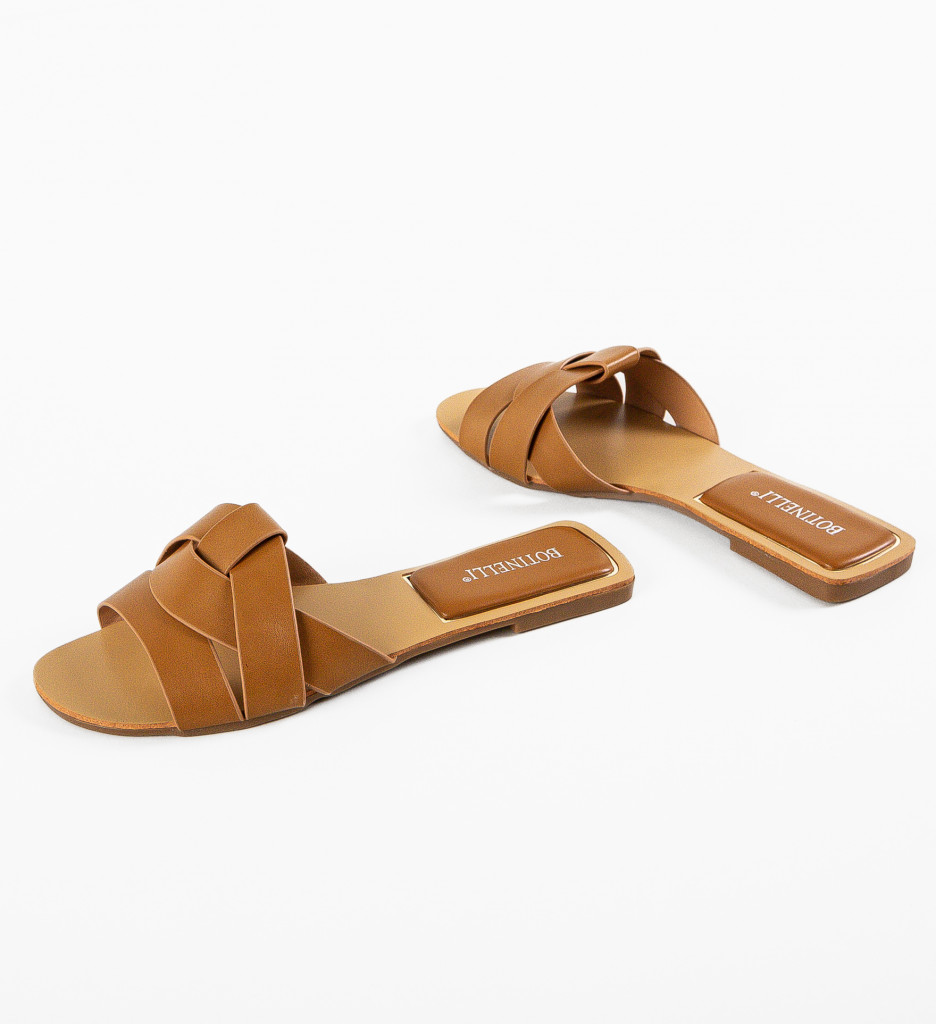 Papuci Dama Olova Camel | Confort și Stil - imagine 6