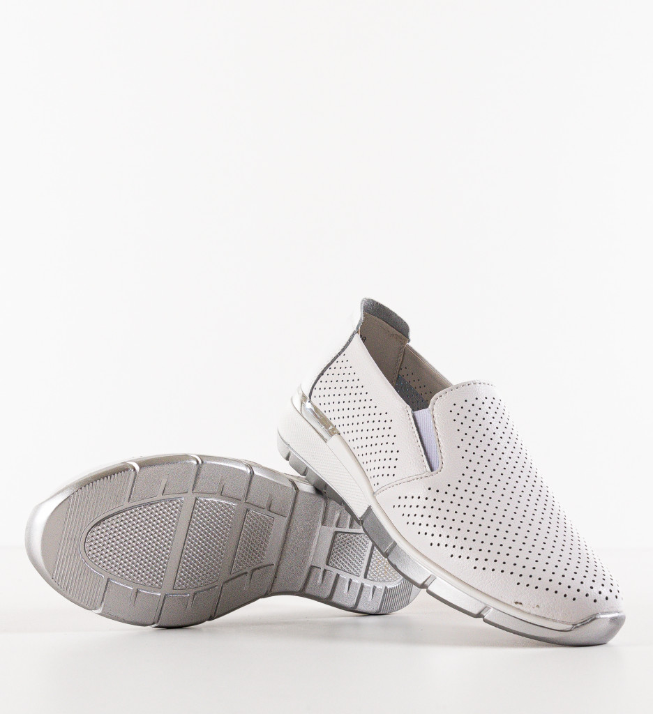 Pantofi Pufine Albi Casual - Confort și Stil - imagine 7