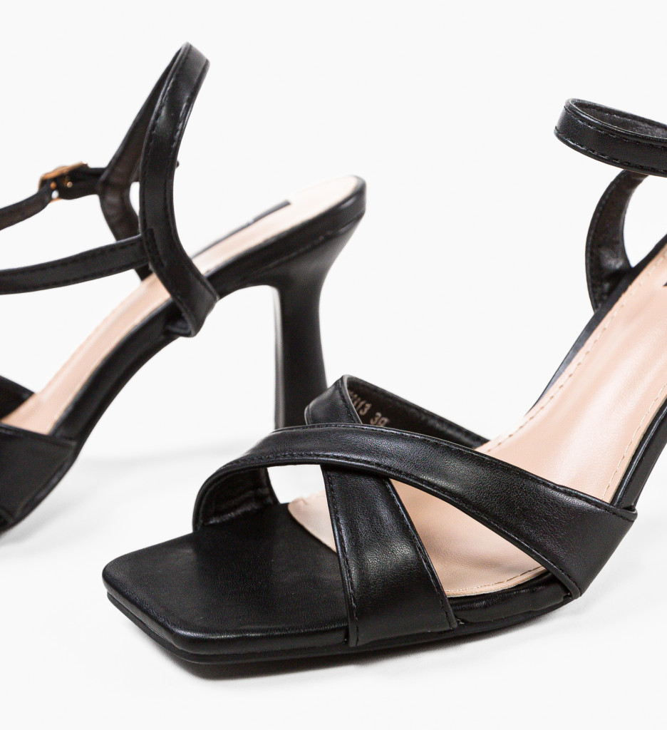 Sandale Pendo cu Toc - Eleganță Negru - imagine 6