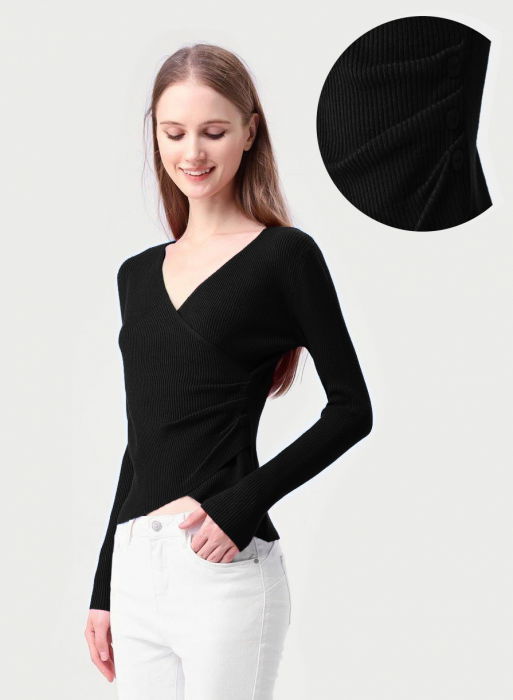 Pulover Negru cu Petrecut | Porta Fortuna