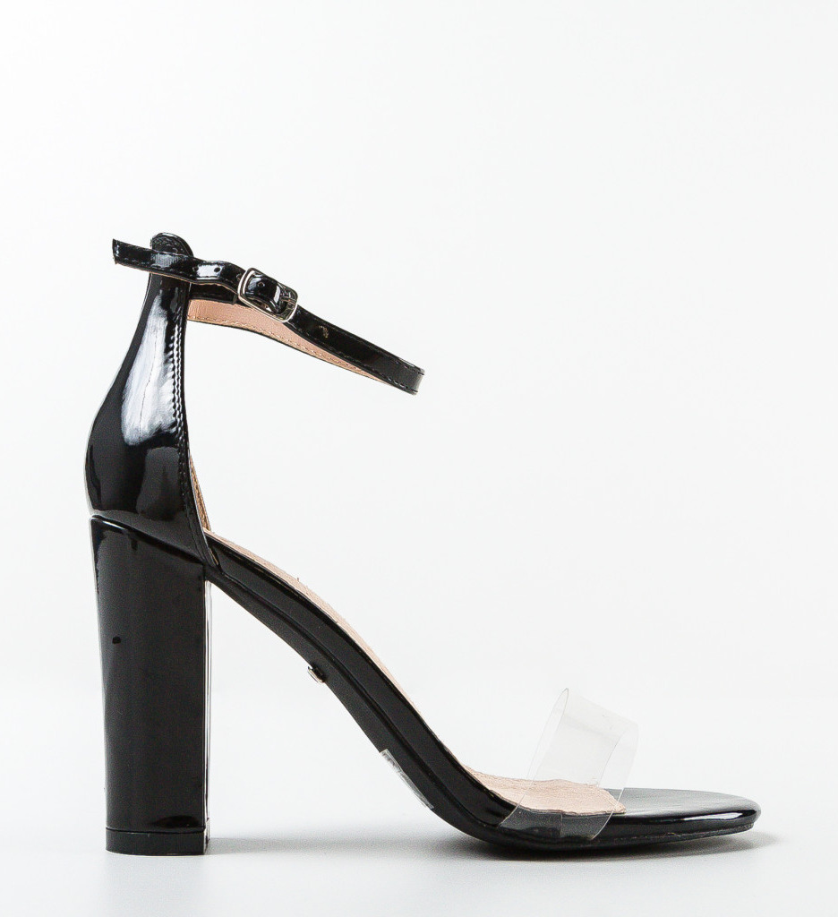 Sandale cu Toc Burks Negre | Stil Feminin - imagine 4