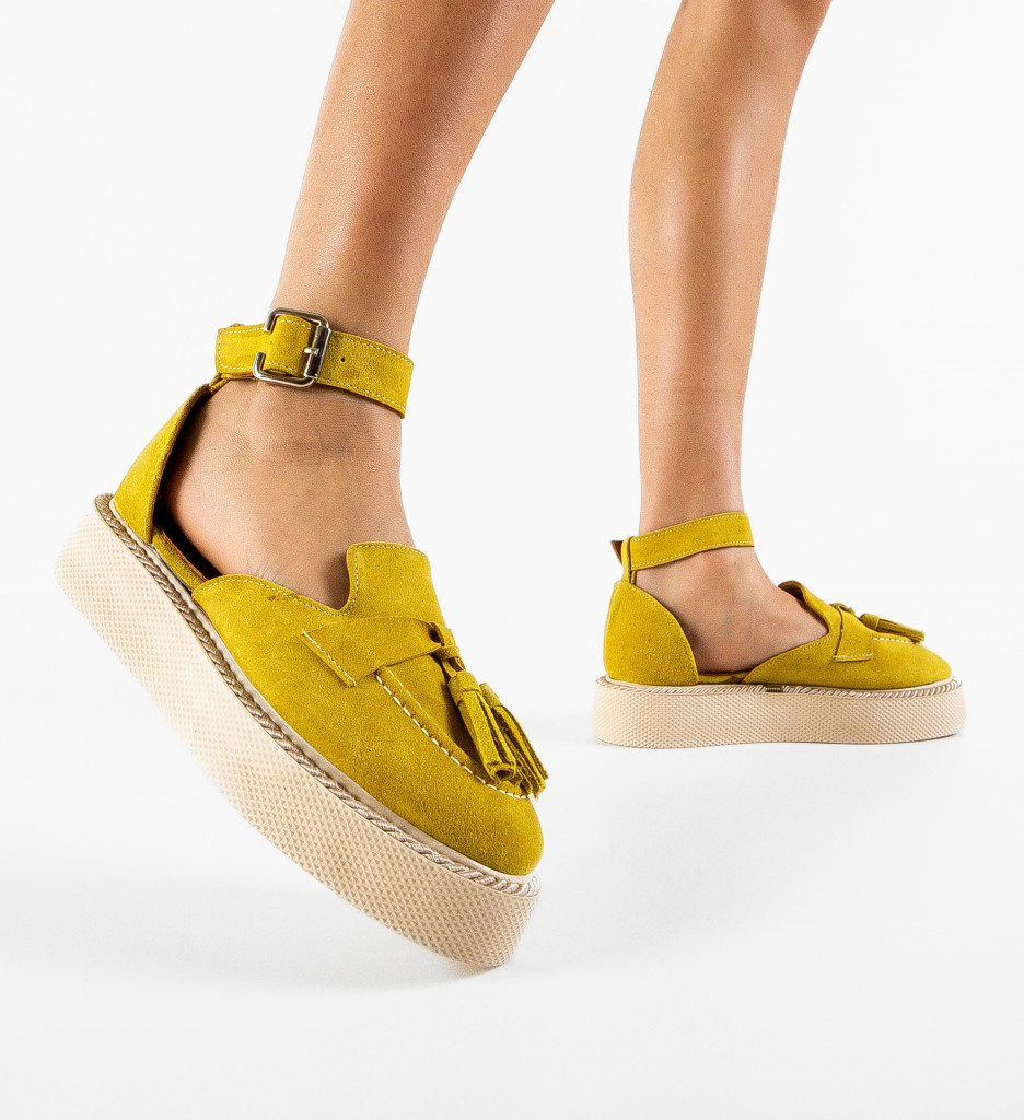 Pantofi Casual Galbeni Cestus