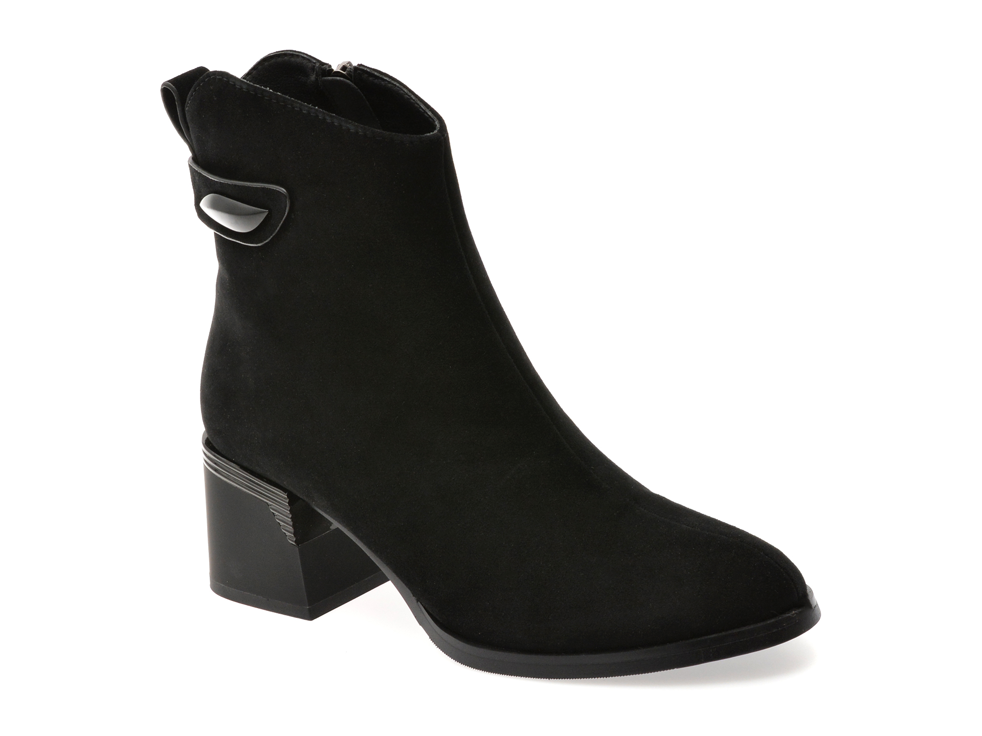Botine ALDO negre din piele intoarsa - Eleganta