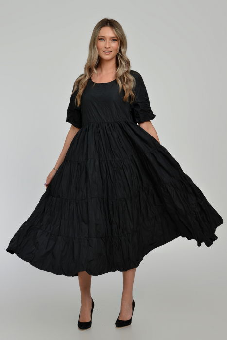 Rochie Neagra Volane Shopika | Eleganta
